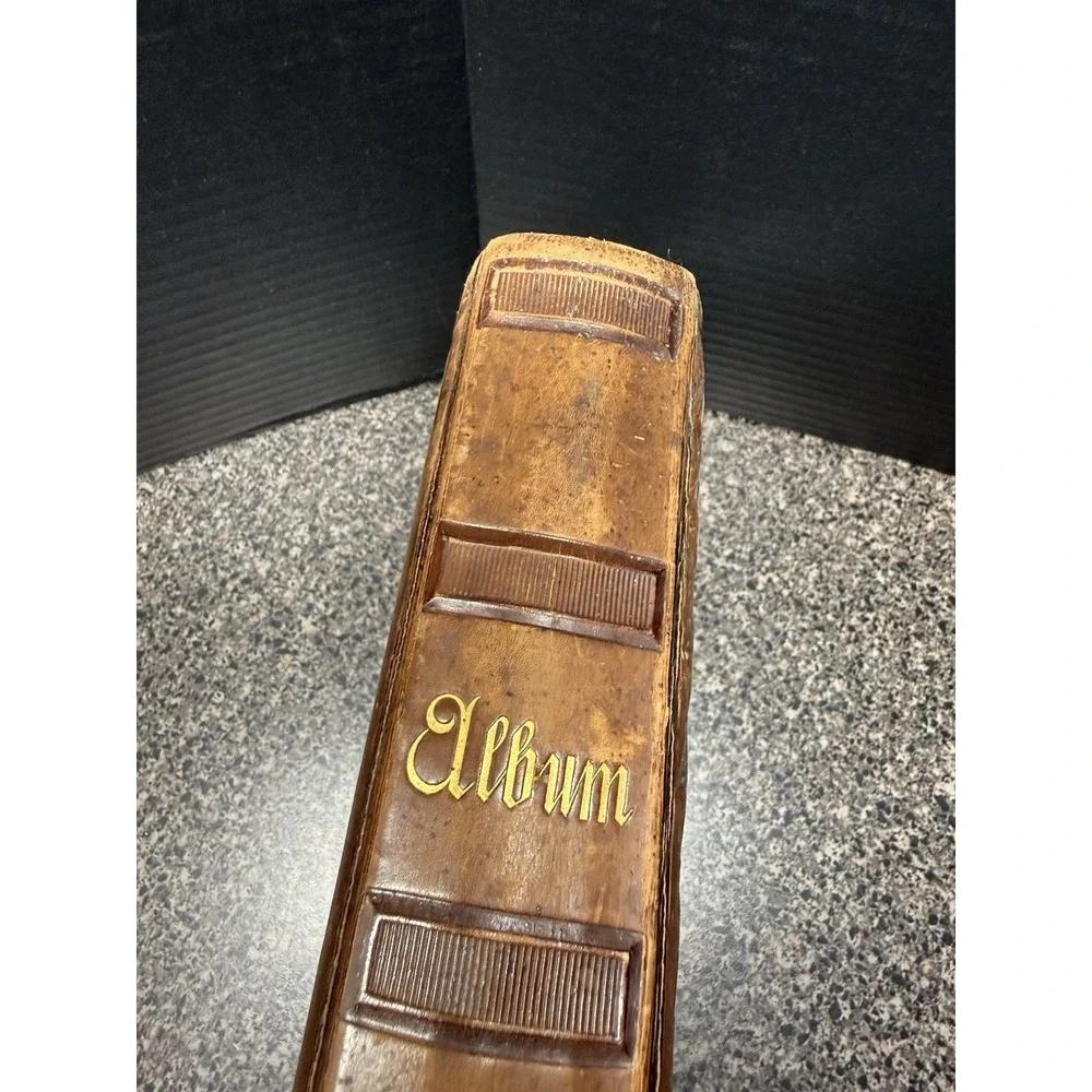 Antique Victorian Leather Photo Album Cabinet Card CDV Brass Clasp 11